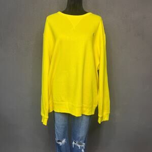 Polo Ralph Lauren XL Yellow Crewneck Sweatshirt Cotton Pony Logo Classic Fit